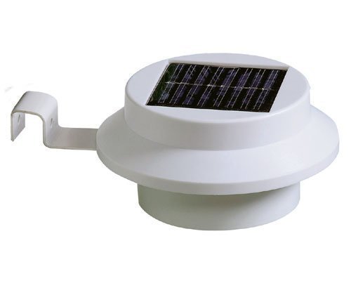 Gartenzaunlichter, 3 LEDs, solarbetrieben, helles, weißes Licht, 4 Stück