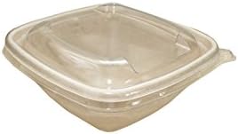 Salad Bowl with Lid, 2 Parts, 375 ml 13 x 13 x 5 cm Rectangular Salad Bowl to go Snack Cups, 200 Items
