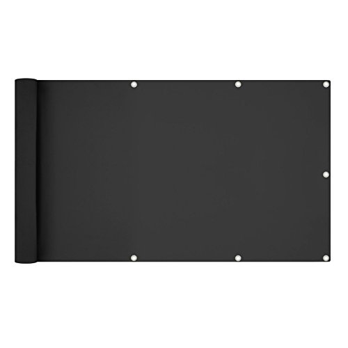 PVC Balkon Sichtschutz Balkonbespannung Balkonverkleidung 6 Meter (0,75 x 6,0 Meter, Schiefer-Optik) - 2