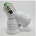 Produktbild 2 in 1 Lampen-Halter-Birnen-Halter Doppel-Doppel 2X E27 Sockel Base-Extend-Teiler-Stecker Halogen-Licht-Lampe Kupfer Kontakt Adapter