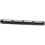 rhinocables CAT6 Network Patch Panel Rack Holder Mountable RJ45 Ethernet Hub for 19" Racks for Wiring, Cables and Network Man
