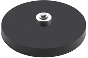 NovelGoal D36 mm Mini-Magnethalterung, stark, rund, gummierte Basis, 1/4 Zoll, M4, M5, M6 für Camcorder, Smartphones für LED-Lichtleiste, Halterung (1/4-20, konvexes Schraubenloch)