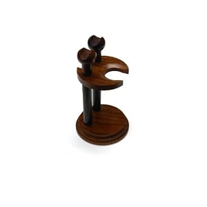 Quality Wood Shaving Razor and Shaving Brush Stand.Walnut Finish - Image 4