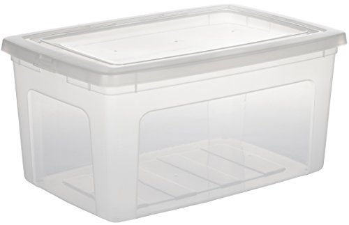 Iris 104371.0 Set von 3 Aufbewahrungsboxen mit Deckel, Ordnungssystem 50 L, Stapelbare, Kunststoffbox, transparent - 4