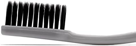 SOFT CHARCOAL TOOTHBRUSH / Super Soft / Ultra Thin Bristles / For Sensitive Teeth / Gentle on Gums / Remove Plaque and Bad Breath / Deep Interdental Clean - Light Grey