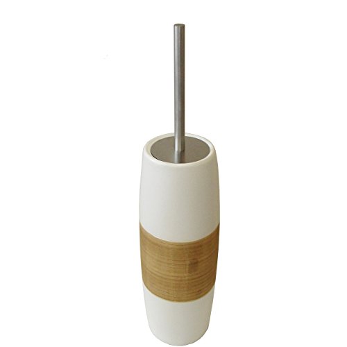 Beiges 5-tlg. Badset SAVANNA – bestehend aus Seifenspender Seifenschale Zahnputzbecher Zahnbürstenhalter WC-Bürste – afrikanischer Design Stil – aus Keramik - 6