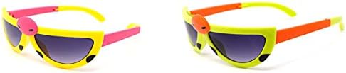 2 Pairs 1 Yellow 1 Green Childrens Kids Boys or Girls Stylish transforming cute bug Style UVA/UVB Sunglasses