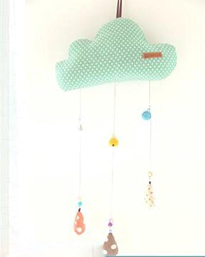 On the wall Decorations Wall decoration Wall Sticker Children's room decoration Cloth Clouds Wind chimes Ornaments DIY (light green)