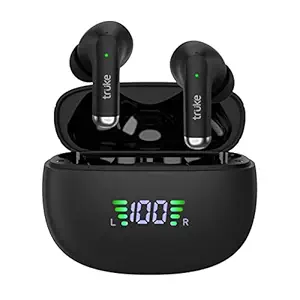 Newly Launched truke BUDS PRO Hybrid Active Noise Cancelling-ANC Wireless Earbuds with Transparency Mode, 12.4mm Big Titanium Speaker, 48 Hours Playtime, USB-C Fast Charge, AAC Codec, 50ms Low Latency