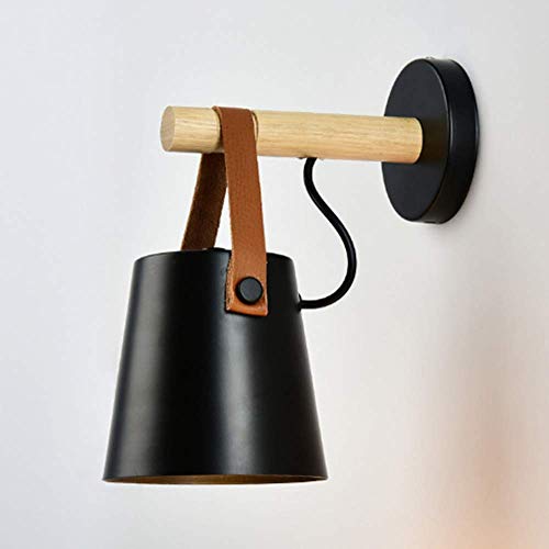 Applique Murale Lampe Métal Style Parapluie Rétro Industrielle Bois Eclairage Suspension Luminaire E27