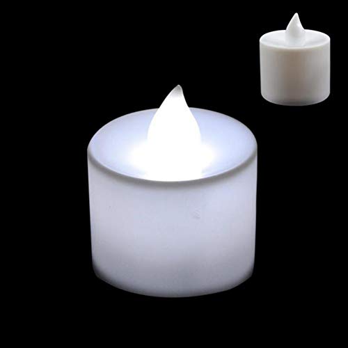 merymall UK - Velas de luz LED (Funciona con Pilas, 4,2 x 3,7 cm), Blanco frío, 4.2cm x 3.7cm