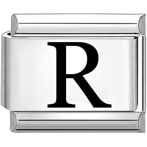 Charm Lettera J In Acciaio Con Zirconia - Per Bracciali Italiani 9mm, Stile Quiges