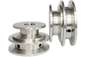 VIGAN Poulie à double rainure en alliage d'aluminium 40/50 mm 8–20 mm alésage fixe en forme de V (trou de 20 mm) de diamètre