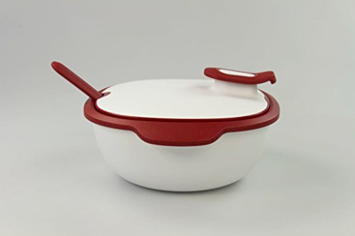 TUPPERWARE Thermo-Duo 2,25LWarmie-Tups Servieren+Servierlöffel Iso-Duo rot weiß 14864 - 4