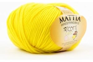 TRICOT CAFE' woolove Mattia - gomitolo Morbido Filato Pura Lana Merinos Extrafine Ideale per Neonati Lana per Uncinetto per Ferri/Uncinetto: 3.50/4.00 50 gr - 17 Giallo