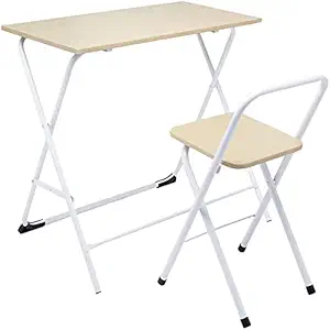 Amazon Brand - Solimo Felix Folding Study Table and Chair Set (Brown)