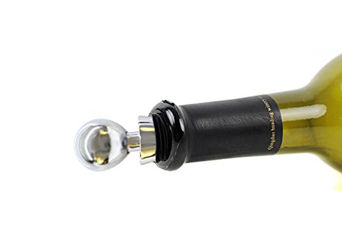Chrome Finish Wein Flasche Stopper von jentay| Deko Wein Flasche Stopper, metall und Gummi-Design | zeitgenössischen Stil, Classy Moderne Optik | Fun Geschirr Geschenk, Best Einzugs Present - 4