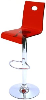 Red Acrylic Gas Lift bar Stools, Kitchen Stools, High Stools
