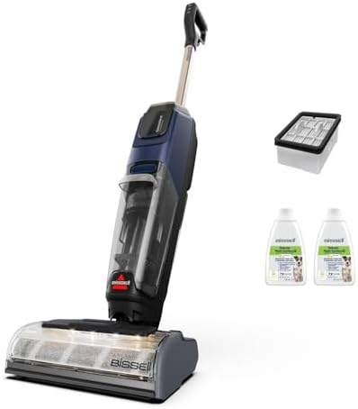 Bissell CrossWave HydroScrub, Aspirapolvere e lavapavimenti senza fili, potente pulitore multisuperficie per pavimenti, autonomia di 45 minuti, con pulizia dei bordi, faretti a LED, 4283N