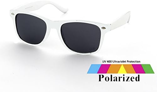 White Wayfarer Sunglasses Polarised Lens Retro Vintage Mens Ladies UV400 New