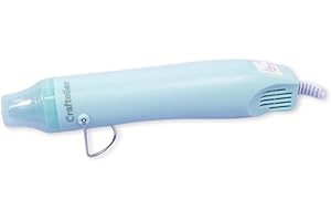Craftelier - Pistola de Aire Caliente con Dos Posiciones de Intensidad para Scrapbooking, Embossing y Manualidades | Enchufe Europeo | Voltaje 220V | Potencia 300W | Color Turquesa