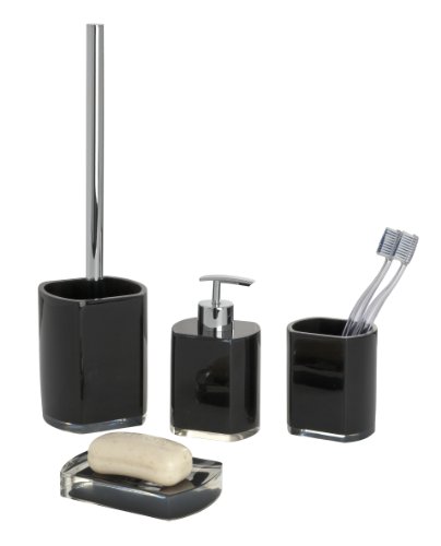 WENKO 20008100 Zahnputzbecher Lido Black , Kunststoff – Polyresin, 8.1 x 9.9 x 7 cm, Schwarz - 4