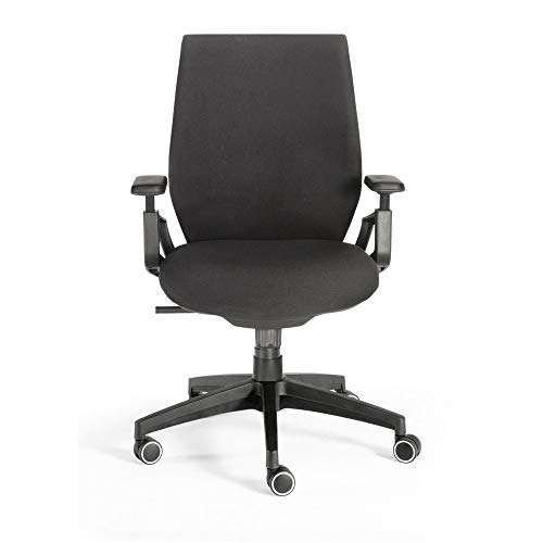 Silla de Oficina CORONA, Negro. Mecanismo Syncron y Tensor de Control de Presión