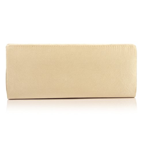 Damara Womens Elegant Diamond Satin Evening Party Bag,Silver