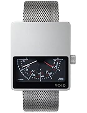 V02 MKII - Analoguhr von David Ericsson für VOID Watches (Style: Matt-Silbernes Gehäuse & Silbernes Milanesearmband)