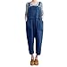 Produktbild ESAILQ Frau Ärmellose Latzhose Lose Baumwolle Leinen Langer Overall Party-Overall(XXX-Large,Blau)