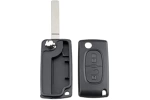 CAR PASSION Guscio Chiave Telecomando Compatibile con Citroen C2 C3 C4 C5 Picasso Peugeot 107 206 207 307 308 406 407 Cover Scocca Ricambio 2 Tasti CE23 No Supporto Batteria