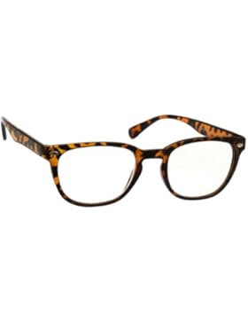 UV Reader Lesebrille Designer Stil Braun Schildpatt +2.00 Dioptrien Damen Herren UVR014 mit Etui