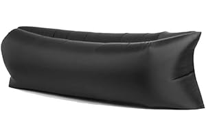 Surwin Wasserdichtes Aufblasbares Sofa,Tragbares Luft Sofa Aufblasbare, Air Lounger, Luftsofa Luftsack Für Outdoor, Strand, Reisen, Party, Camping Gadgets (200x70cm,Schwarz)