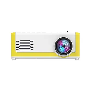 BabyTiger Portable Mini Projector with 1000 lm LCD Corded Portable Projector (White, Yellow)