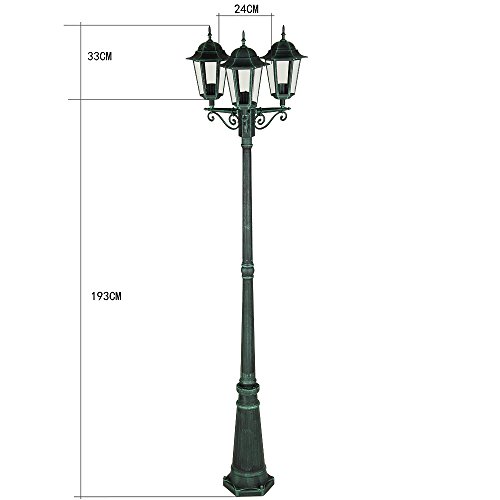Gartenleuchte Wegeleuchte Außenleuchte Garten Laterne Wegbeleuchtung Kandelaber 226cm grün - 5