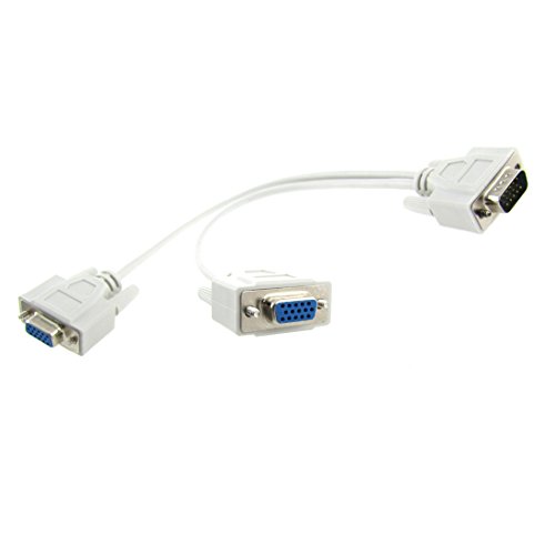sourcingmap® Weiß 1 PC bis 2 VGA SVGA Monitor Y Splitter Kabel führen 15 Pin de - 7