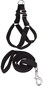 ADIOS Nylon Padded 1.5 inch Red Dog Body Cross Harness Belt Specially for Big Breed Dogs 1.5m Lengthy Dog Harness & Leash.