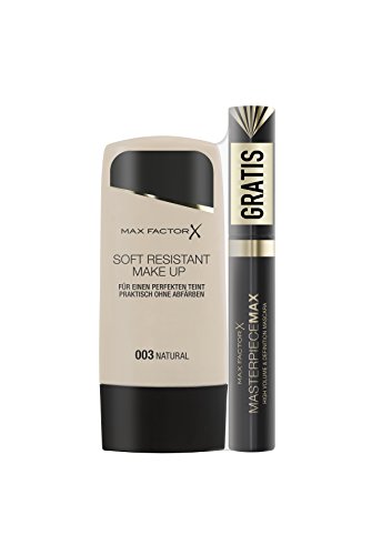 Max Factor Soft Resistant Make up 03 Natur plus Masterpiece Mascara black, 1er Pack (1 x 2 Stück)
