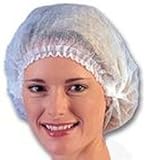 Disposable White Mob Caps Hair Net Spray Tanning Caps X 100 N&b