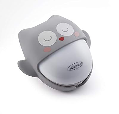 Infantino- Veilleuse Hibou Rechargeable Pochette Souple en EVA, Gris