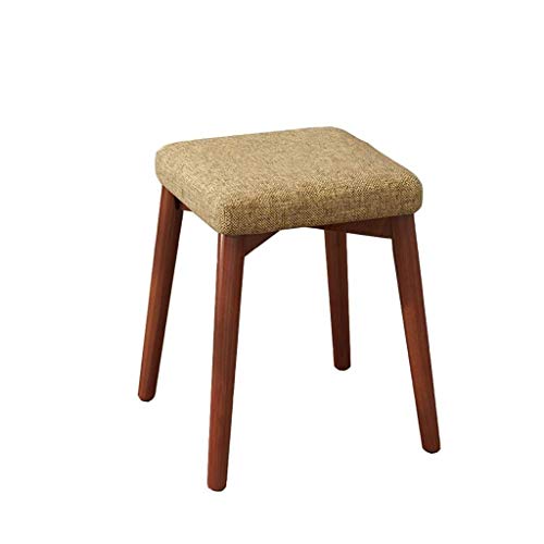 YANEN Sgabello Semplice for La Casa, Poggiapiedi Panca in Legno, Panca Divano, Sedia Divano, Imbottito, Multifunzionale, Multicolore Opzionale 31 * 43 Cm (Color : Beige+Brown, Size : 31 * 43cm)