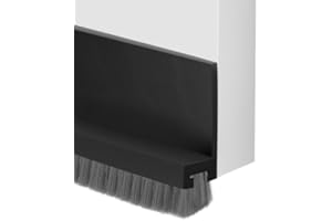 FERUCHUN 2 Stück Zugluftstopper für Türen mit Bürste,100cm Türdichtung Bürste Selbstklebend,Bürstendichtung Tür für Wohnungstür Terrassentür Balkontüren Eingangstüren (Schwarz)