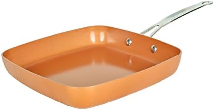 MasterpanCopper Tone 9.5-inch Ceramic Non-Stick Square Fry pan