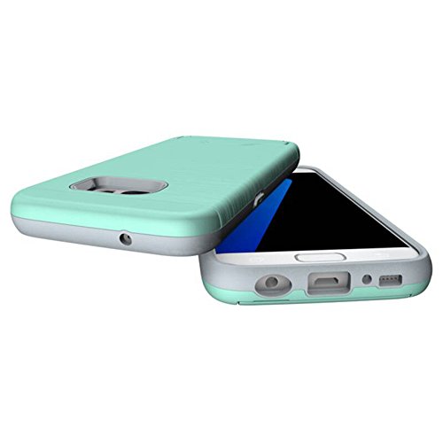 Galaxy S7 Edge Hülle,Nakeey Schutzhülle für Galaxy S7 Edge,Hybride Anti-Kratz [Card Slot] Dual-Layer Holder Bumper Handys Schutzhülle Für Galaxy S7 edge,Grün - 5