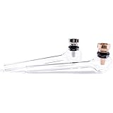 Pipa in vetro trasparente per erbe - Pipa in pyrex, idea regalo da uomo - Pipe eleganti ed estetiche (confezione)