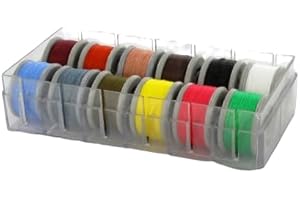 BLNTACKLE76 Kit : boîte de 12 bobines de fil pour pêche à la mouche, matériaux de liaison, couleurs claires, foncées et lumineuses, truite