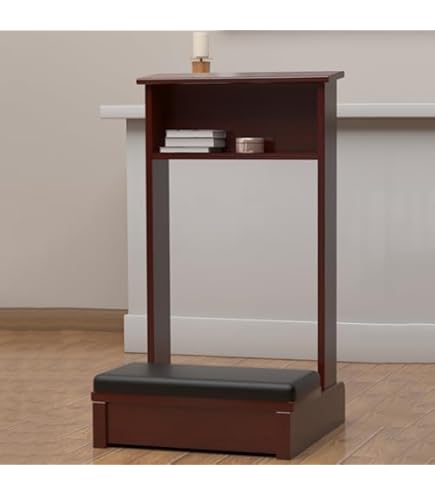 Sedia Da Meditazione Portatile In Legno Con Cuscino Morbido – Base Antiscivolo Per Yoga E Preghiera – 28x22.5x25 Cm