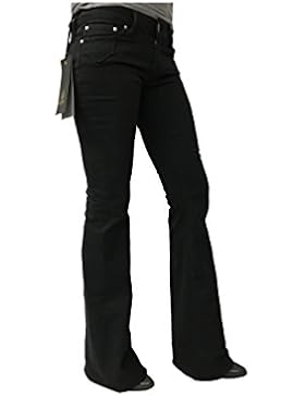 DON'T CRY jeans donna nero a zampa cm 27 64% cotone 34% modal 2% elastan MADE IN ITALY