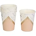 Wanna Party Rose Gold Paper Cups 9 oz [10 pack] Disposable Cups for Hot Cold Drinks Tea Coffee Water Milk Juice for Picnic House Party Birthday Baby Shower, Bachelorette & other events