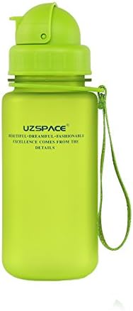 Tofern Flip Straw Tritan Drinks Sport Hydration Tritan Water Bottle Kid's Grip-n-Gulp Water Bottle - green - 400ML